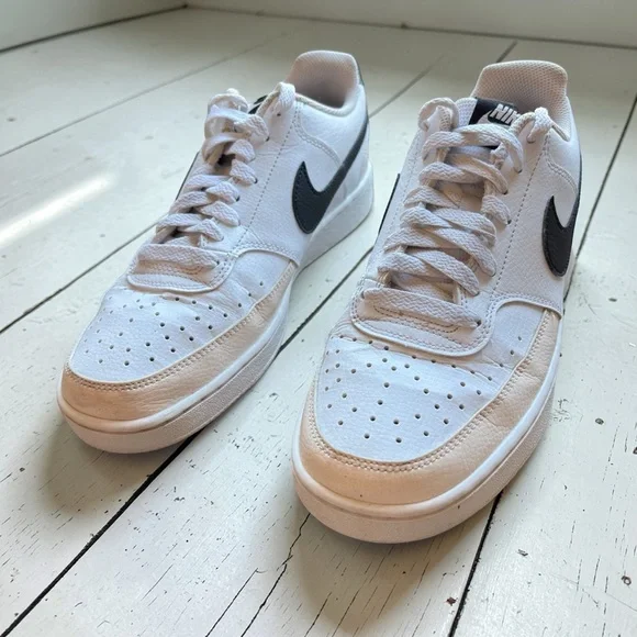 Nike Court Vision Low White/Pink/Black Sneakers Women’s Size 9.5 Leather - Picture 11 of 11